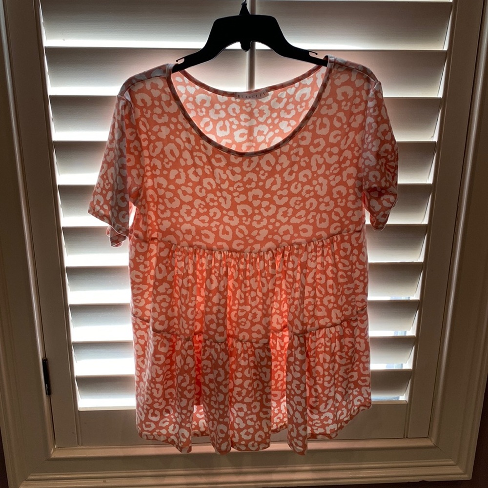 Peach Leopard shirt